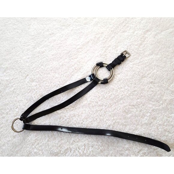 Vintage Sandy Duftler Designs Genuine Leather Belt Black Size Medium Made in USA main image 9